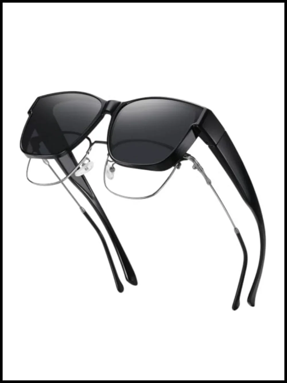 Polarized Fit Over Sunglasses for Men, Oversized Square UV400 Outdoor Driving
